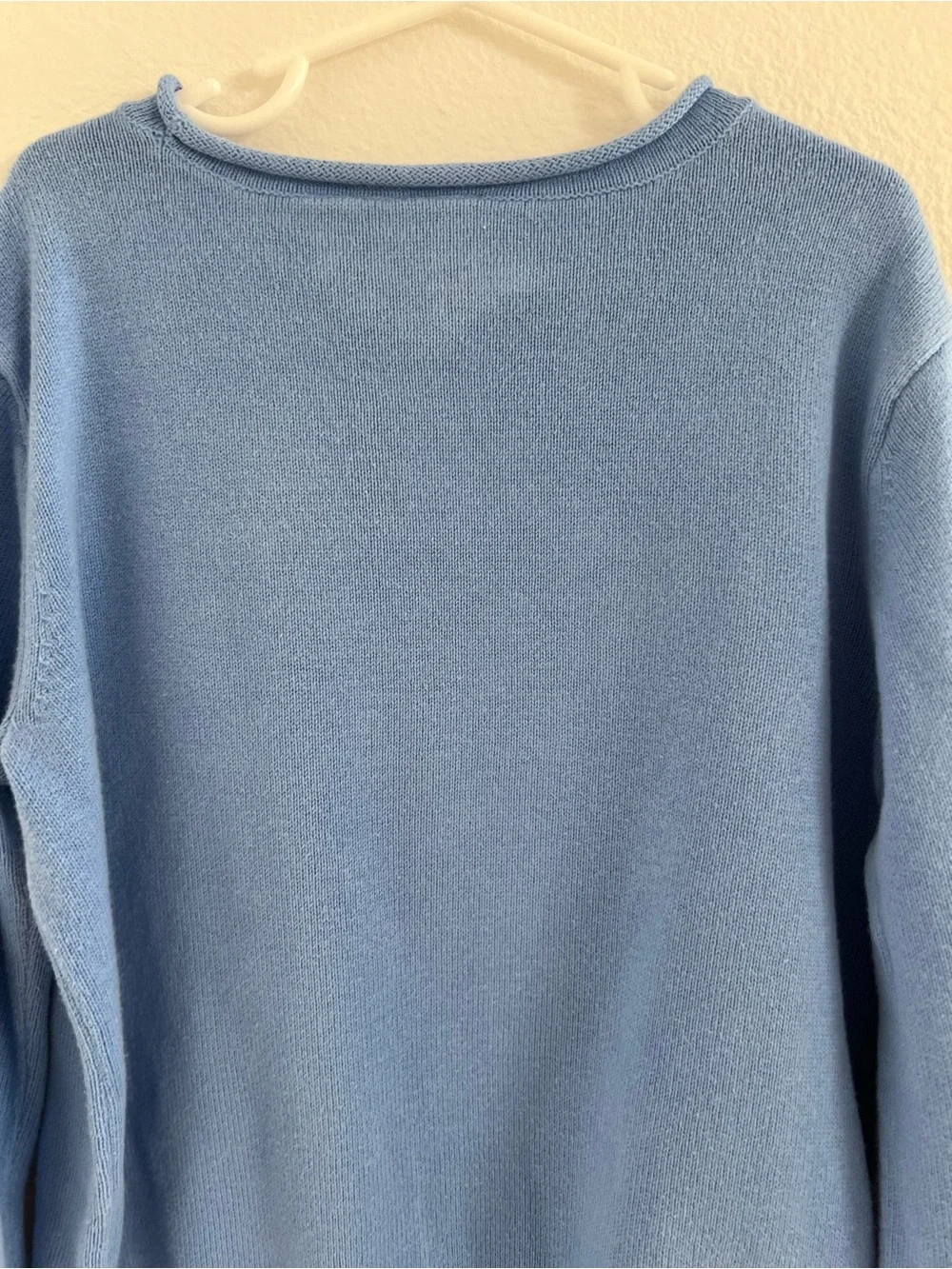 GAP Light Blue Butterfly Crewneck Sweater with Pink Accents